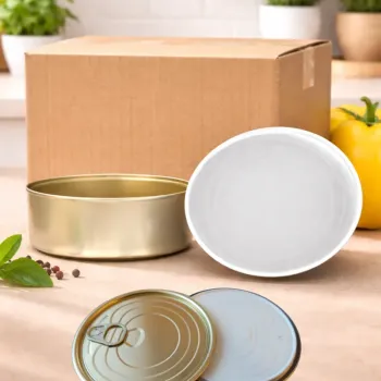 SET Plechovka na zavařování  + Víčko  Easy open 99/33 "250g" (200ml.) Bílá/Zlato - KARTON 200ks