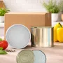 SET Plechovka na zavařování  + Víčko Normal 99/63 "500g" (400ml.) Bílá/Zlato - KARTON 100ks
