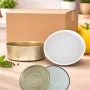 SET Plechovka na zavařování  + Víčko  Normal 99/33 "250g" (200ml.) Bílá/Zlato - KARTON 100ks