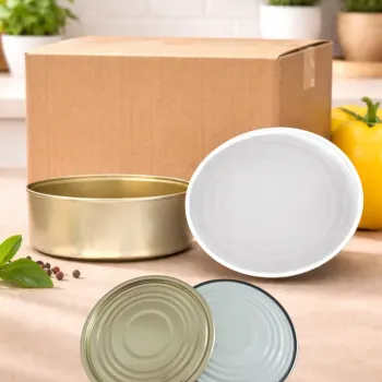 SET Plechovka na zavařování  + Víčko  Normal 99/33 "250g" (200ml.) Bílá/Zlato - KARTON 200ks